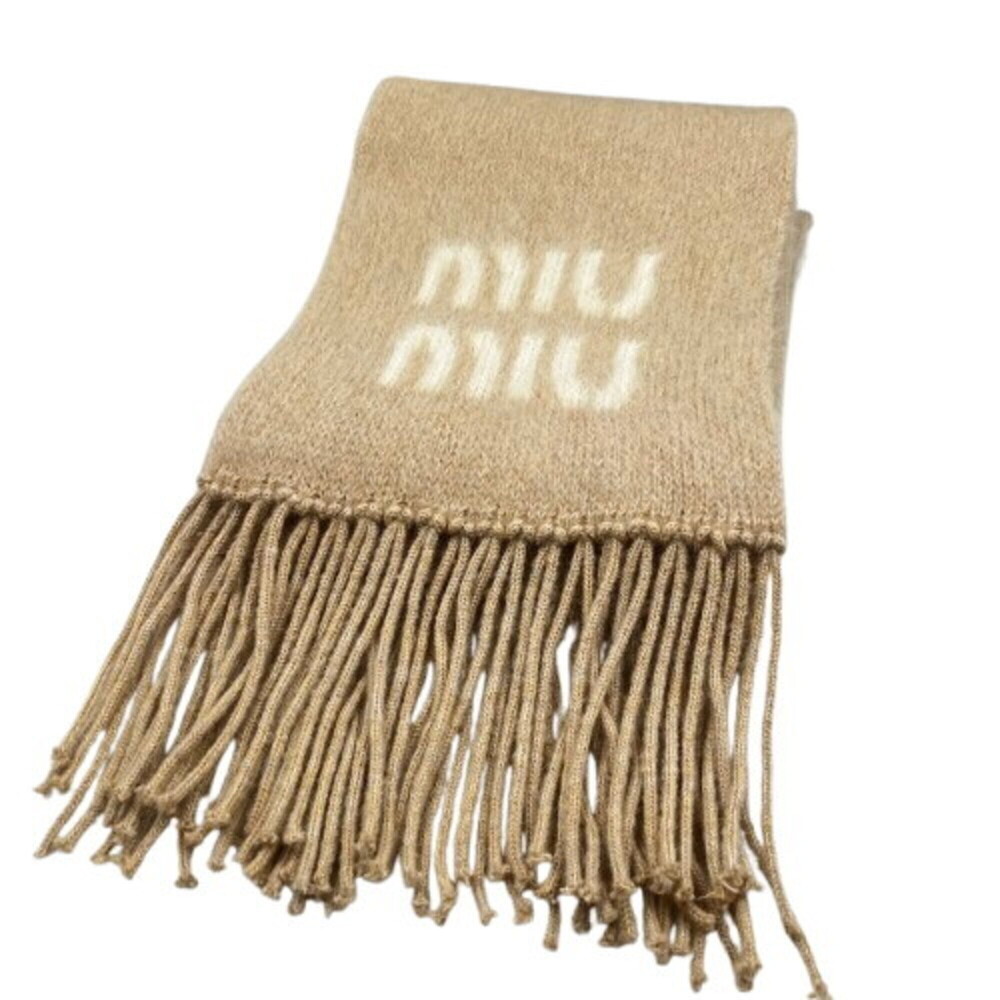 Miu Miu MIU Mohair Beige Scarf